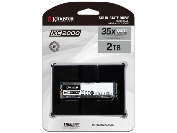 Unidad de Estado Sólido Kingston KC2000 de 2TB, M.2 NVMe PCIe 3.0.