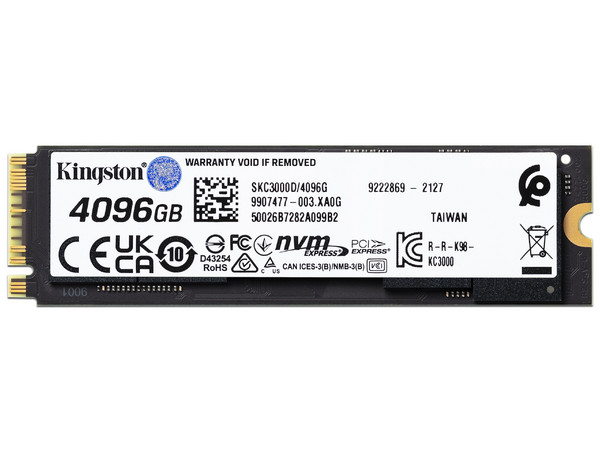 Unidad de Estado Sólido Kingston KC3000 de 4TB, M.2 NVMe PCIe 4.0.