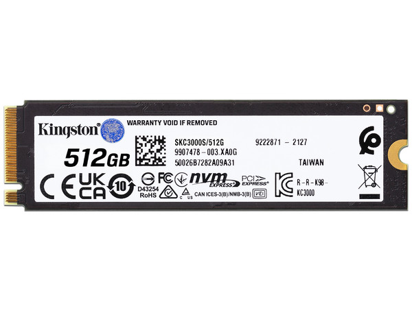 Unidad de Estado Sólido Kingston KC3000 de 512GB, M.2 NVMe PCIe 4.0.
