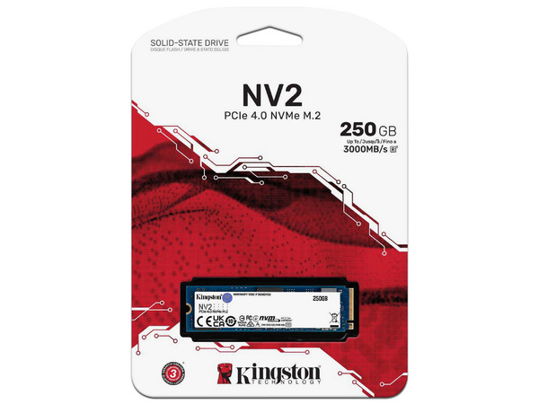Unidad de Estado Sólido Kingston NV2 de 250GB, M.2 NVMe PCIe 4.0.