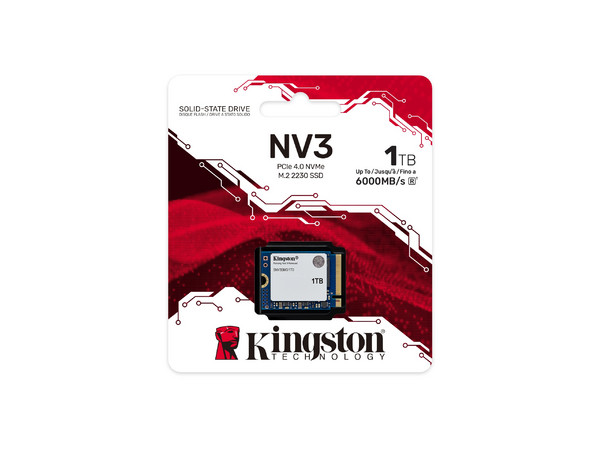 Unidad de Estado Sólido KINGSTON NV3 de 1TB, M.2, PCIe 4.0.