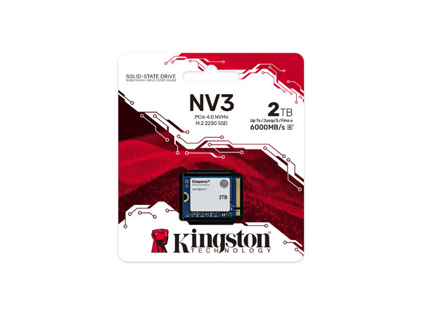 Unidad de Estado Sólido Kingston NV3 de 2TB, M.2 NVMe PCIe 4.0.