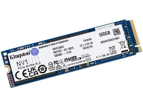 Unidad de estado sólido Kingston NV1 de 500GB, M.2 NVMe PCIe.