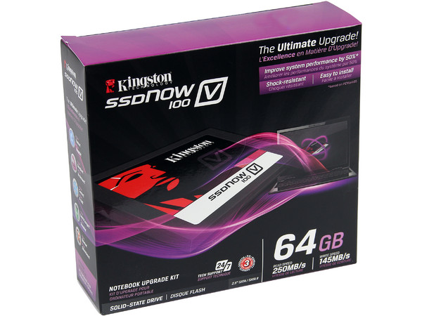 Kit para Laptop de Unidad de Estado Sólido Kingston SSDNow V100 de 64GB, 2.5