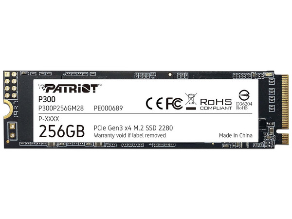Unidad de Estado Sólido Patriot P300 de 256GB, M.2 NVMe PCIe 3.0.