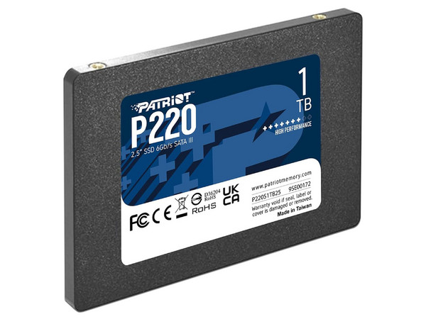 Unidad de Estado Sólido SSD Interno Patriot P220S1TB25, 1 TB, Velocidad de Lectura de 550MB/s, 2.5