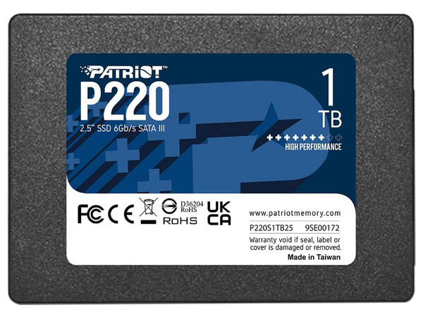 Unidad de Estado Sólido SSD Interno Patriot P220S1TB25, 1 TB, Velocidad de Lectura de 550MB/s, 2.5