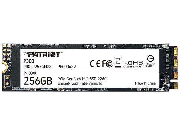 Unidad de Estado Sólido Patriot P300 de 256GB, M.2 PCIe NVMe 3.0.