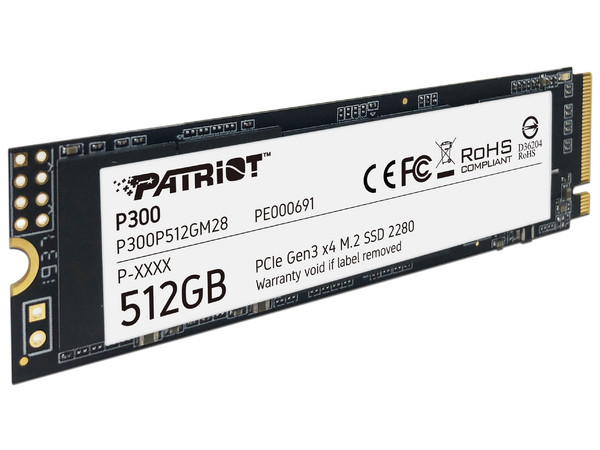 Unidad de Estado Sólido Patriot P300 de 512GB, M.2 NVMe PCIe 3.0.