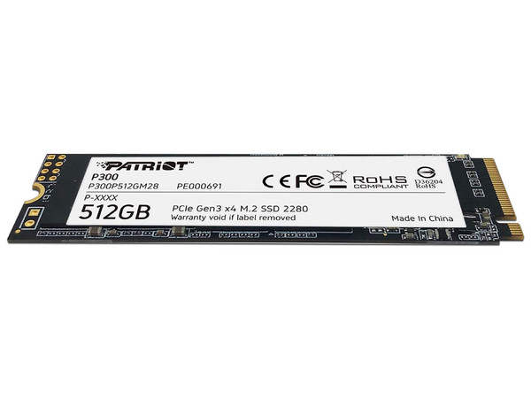 Unidad de Estado Sólido Patriot P300 de 512GB, M.2 NVMe PCIe 3.0.