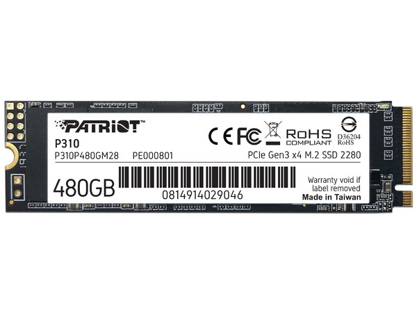 Unidad de Estado Sólido Patriot de 480GB, M.2 PCIe NVMe 3.0
