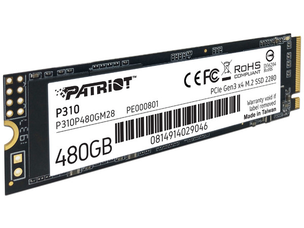 Unidad de Estado Sólido Patriot de 480GB, M.2 PCIe NVMe 3.0