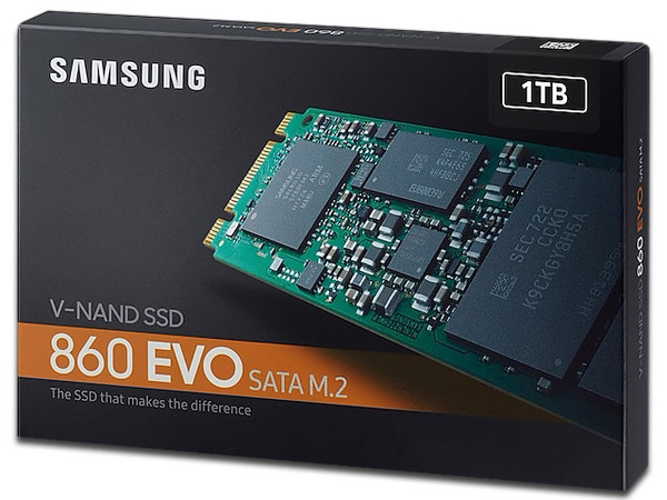 Unidad de Estado Sólido Samsung 860 EVO de 1TB, M.2 SATA III(6Gb/s).