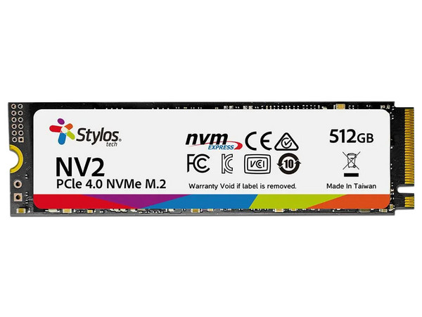 Unidad de Estado Sólido Stylos de 512GB, M.2 NVMe PCIe 4.0.