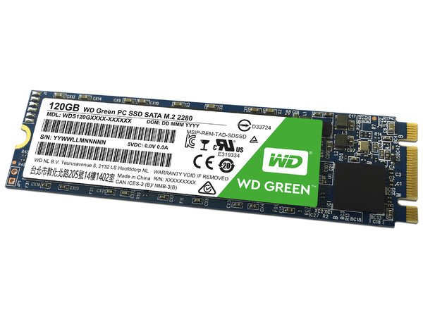 Unidad de estado sólido Western Digital Green de 120GB, M.2.