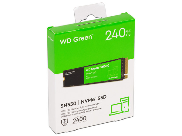 Unidad de Estado Sólido Western Digital Green SN350 de 240GB, M.2 NVMe PCIe 3.0.