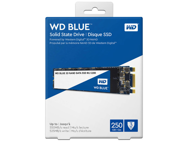 Unidad de Estado Sólido Western Digital Blue de 250GB, M.2 SATA.