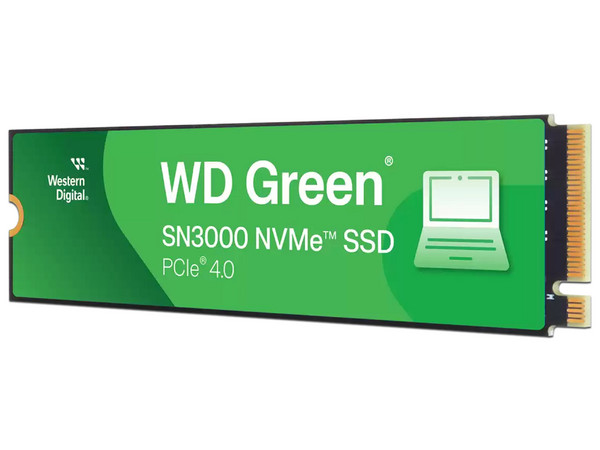 Unidad de Estado Sólido SSD Interno WD Green SN3000, 500GB, M.2 2280, NVMe PCIe Gen4 x4.