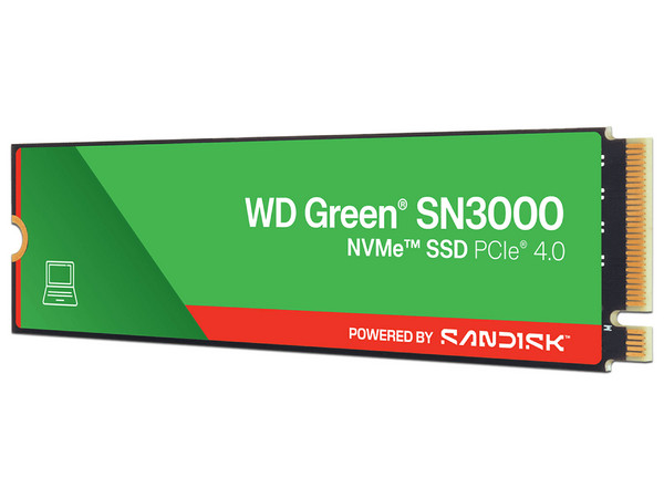Unidad de Estado Sólido WESTERN DIGITAL Green SN3000 de 500GB, Velocidad de Lectura 5000MB/s, Velocidad de 4200MB/s, M.2 NVMe PCIe 4.0.