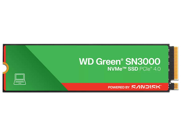Unidad de Estado Sólido WESTERN DIGITAL Green SN3000 de 500GB, Velocidad de Lectura 5000MB/s, Velocidad de 4200MB/s, M.2 NVMe PCIe 4.0.