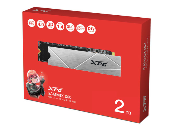 Unidad de Estado Sólido XPG GAMMIX S60 de 2TB, M.2 NVMe PCIe 4.0.