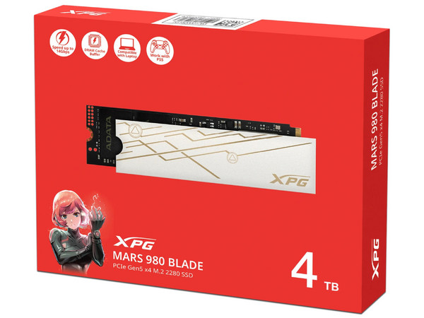 Unidad De Estado Sólido, XPG, Mars 980 Blade, 4 TB, PCIe Gen5 x4, M.2 2280.