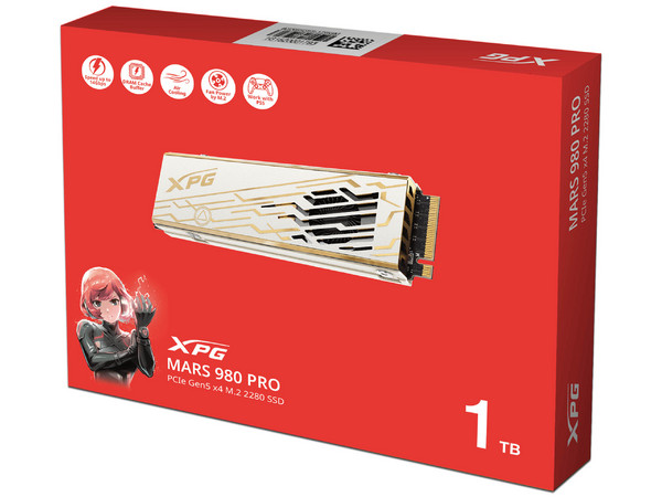Unidad Estado Sólido XPG 1TB Mars 980 Pro PCIe Gen 5 AI Ready Ventilador Turbo.