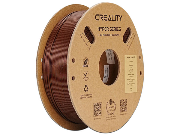 Rollo de Filamento Creality Hyper de PLA CF de 1.75mm, 1Kg. Color Café.