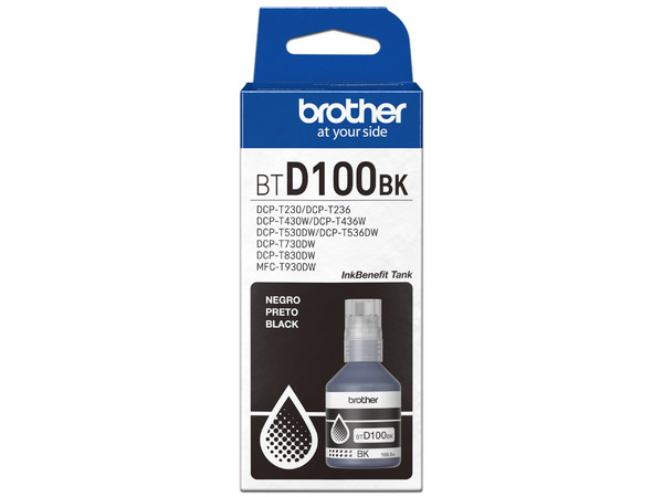 Botella de Tinta Brother BTD100BK, Ultra Alto Rendimiento, Color Negro.