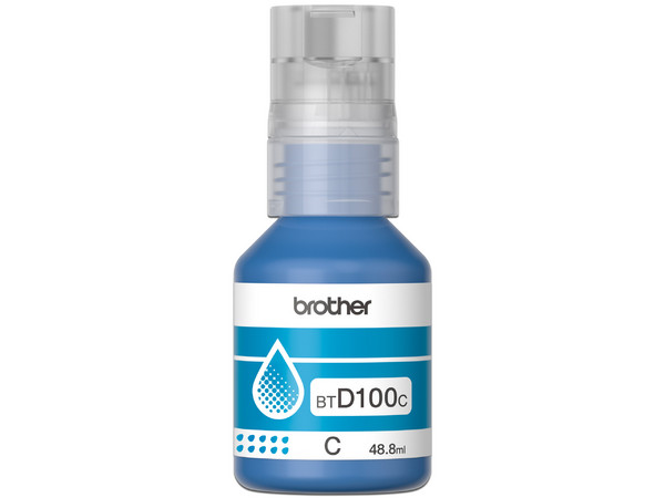 Botella de Tinta Brother  BTD100C, Ultra Alto Rendimiento, Color Cian.