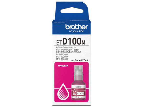 Botella de Tinta Brother BTD100M, Ultra Alto Rendimiento, Color Magenta.