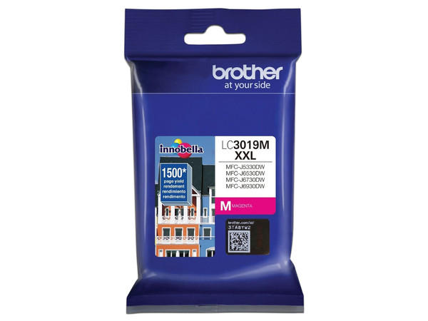 Cartucho de Tinta Brother, color Magenta, Modelo: LC3019M, 1,500 páginas.