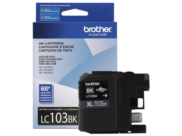 Cartucho de Tinta Alto Rendimiento Brother Negro, Modelo: LC103BK.
