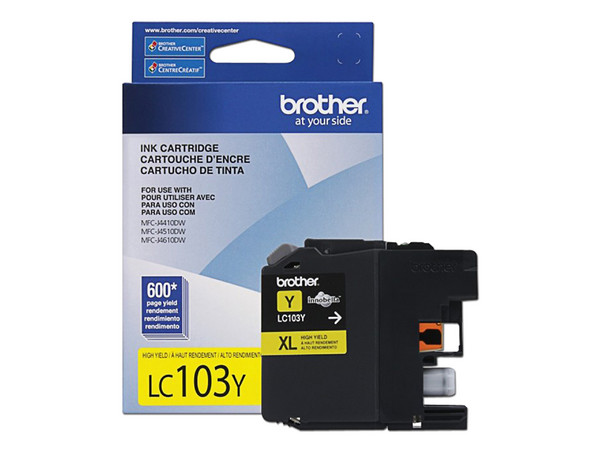 Cartucho de Tinta Brother Amarillo, Modelo: LC103Y.