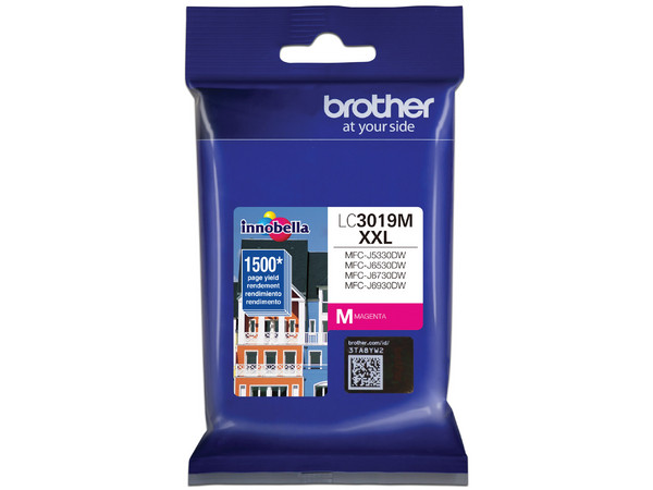 Tinta Brother LC-3019M Magenta, rendimiento de 1500 páginas, compatible con impresoras MFC-J5330DW, MFC-J6530DW, y MFC-J6930DW.