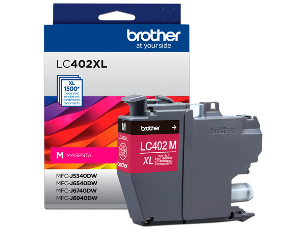 Cartucho de Tinta Brother Súper Alto Rendimiento, color Magenta, Modelo: LC402XLMS.