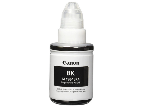 Botella de Tinta Negro Canon GI-190 BK, Modelo: 0667C001AB.
