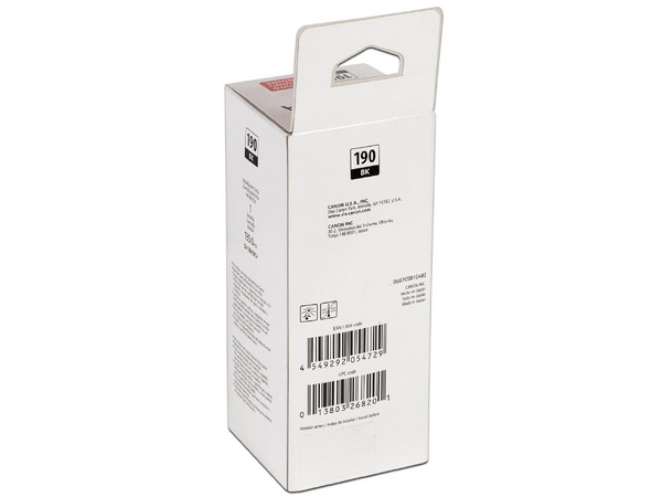 Botella de Tinta Negro Canon GI-190 BK, Modelo: 0667C001AB.