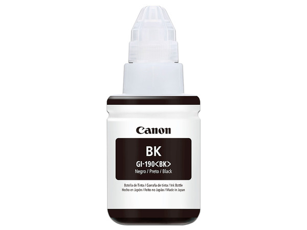 Botella de Tinta Negro Canon GI-190 BK, Modelo: 0667C001AC.