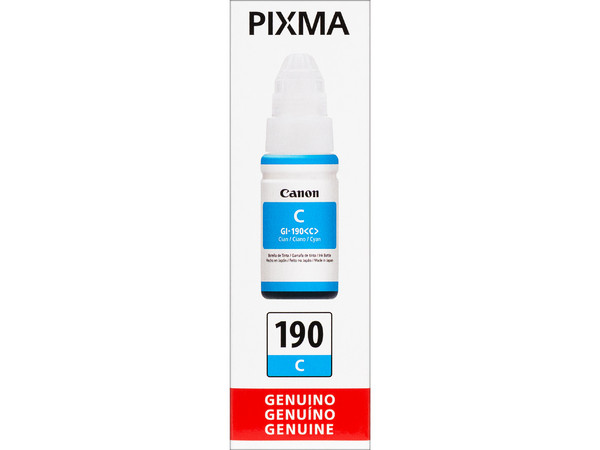 Botella de Tinta Cian Canon GI-190 C, Modelo: 0668C001AB.