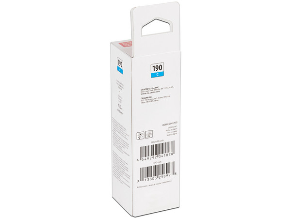 Botella de Tinta Cian Canon GI-190 C, Modelo: 0668C001AB.