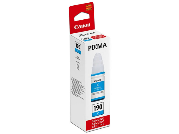 Botella de Tinta Cian Canon GI-190 CY, Modelo: 0668C001AC.