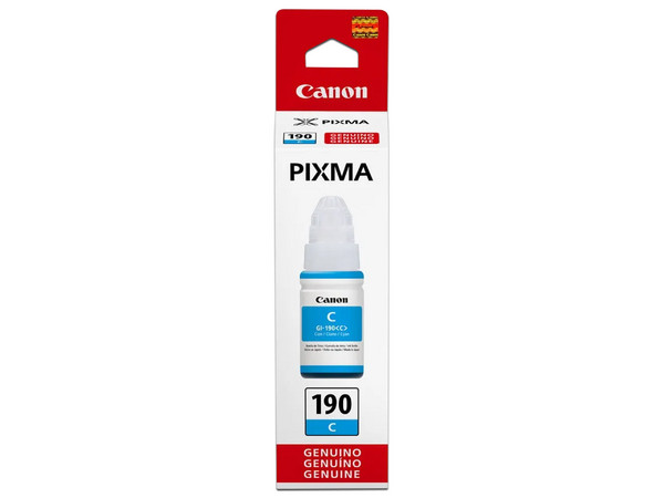 Botella de Tinta Cian Canon GI-190 CY, Modelo: 0668C001AC.