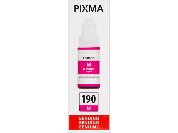 Botella de Tinta Magenta Canon GI-190 M, Modelo: 0669C001AB.