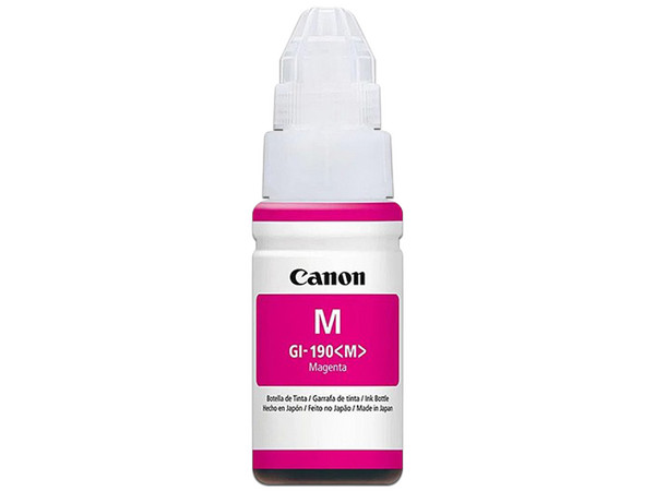 Botella de Tinta Canon GI-190, Magenta, Modelo: 0669C001AC.