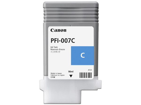 Tanque de tinta Canon PFI-007C, Cian, Modelo: 2144C001AA.