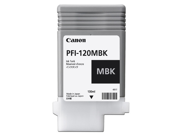 Tanque de tinta Canon PFI-120MBK, Negro Mate, 130ml, Modelo: 2884C001AA.