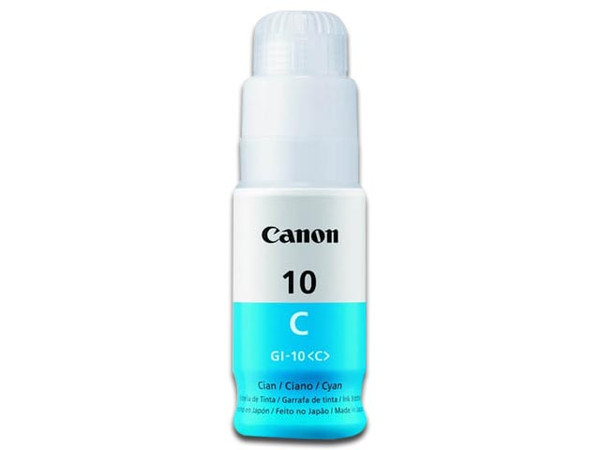 Botella de tinta Canon GI-10 C Cian, Modelo: 3391C001AA.