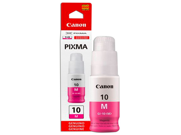 Botella de tinta Canon GI-10M, Magenta, Modelo: 3392C001AA.