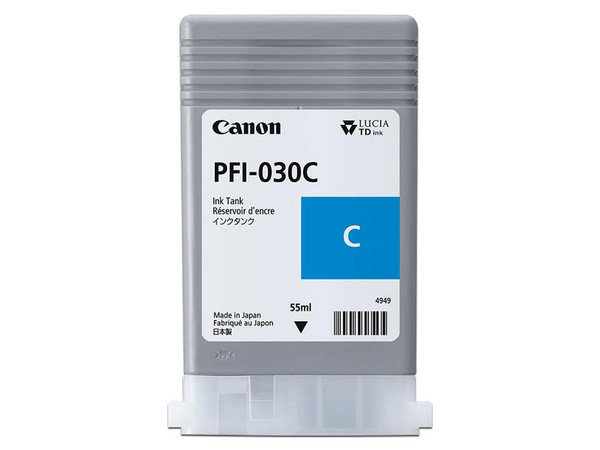 Cartucho de tinta Canon PFI-030C Cian, Modelo: 3490C001AA.